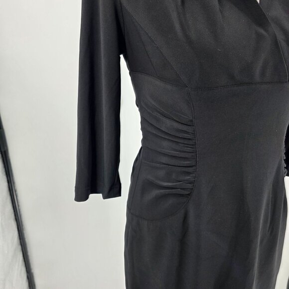 Adrianna Papell Womens Black Pleated Sheath Dress Size 4 - Picture 9 of 13